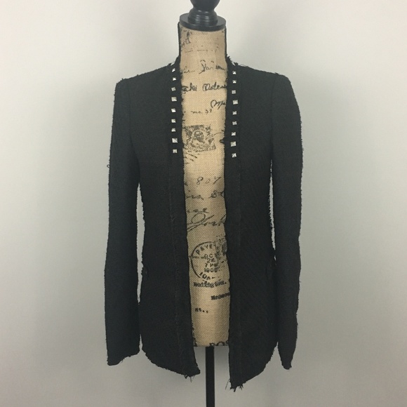 Fate Jackets & Blazers - Fate Black Tweed Studded Blazer | Small